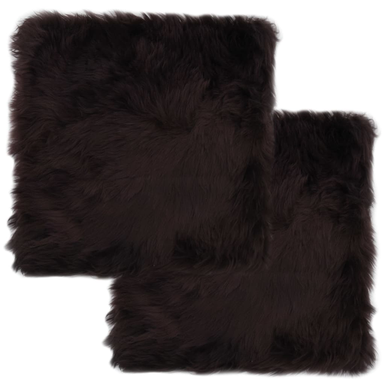 vidaXL Tuolinpehmusteet 2 kpl ruskea 40x40 cm aito lampaannahka