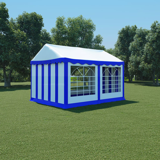vidaXL Puutarhakatos PVC 3x4 m Sininen ja Valkoinen