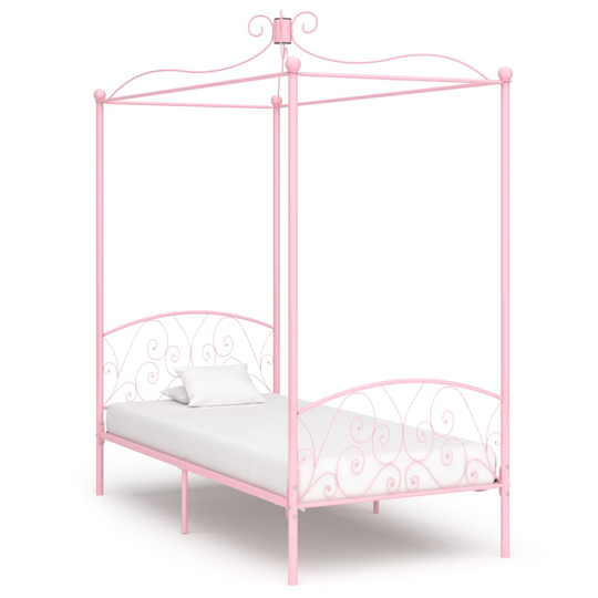 vidaXL Katossängyn runko pinkki metalli 90x200 cm