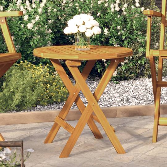 vidaXL Bistropöytä Ø46x47 cm täysi akasiapuu