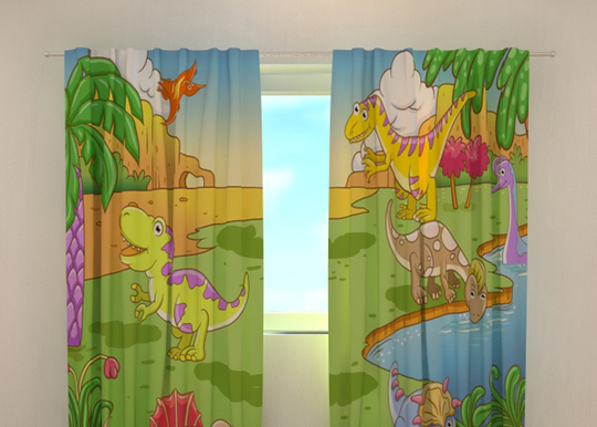 Puolipimentävä verho LITTLE DINOSAURUS 240x220 cm