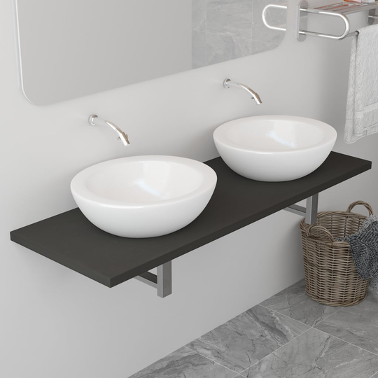 vidaXL Kylpyhuoneen huonekalu harmaa 120x40x16,3 cm