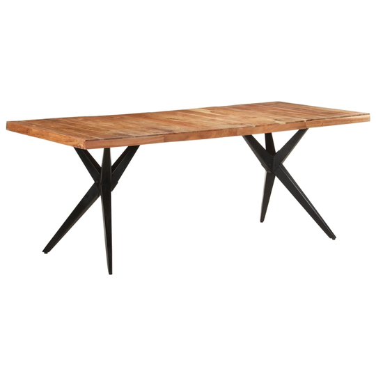 vidaXL Ruokapöytä 200x90x76 cm täysi akaasiapuu