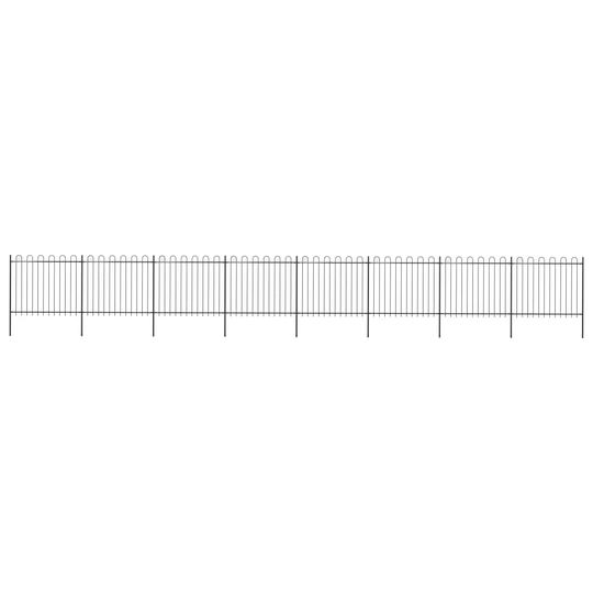 vidaXL Puutarha-aita kaarikärjillä 13,6x1,5 m teräs musta