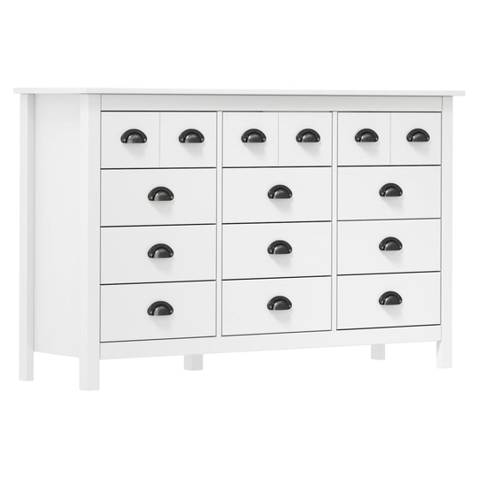 vidaXL Lipasto Hill Range valkoinen 130x37x80 cm täysi mänty