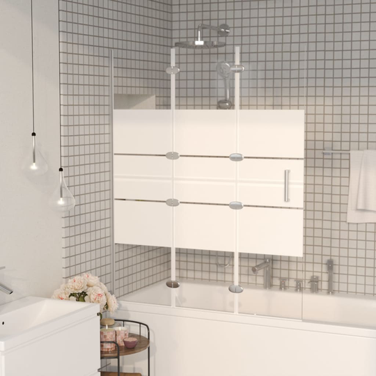 vidaXL Taittuva suihkuseinä ESG 120x140 cm valkoinen
