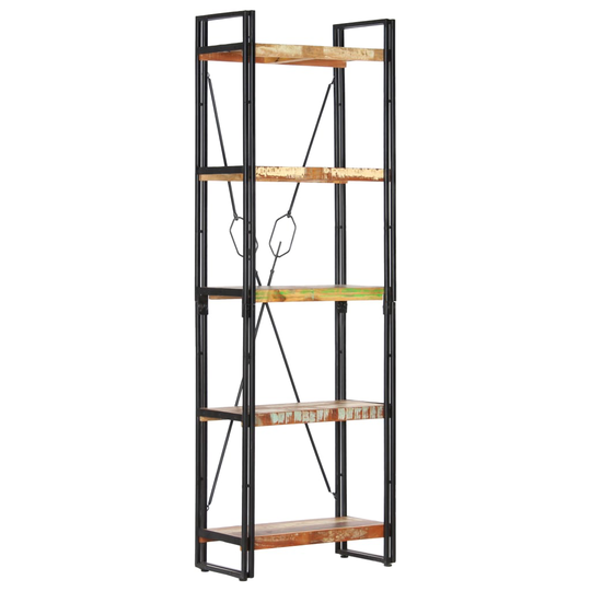 vidaXL Kirjahylly 5 tasoa 60x30x180 cm kierrätetty puu
