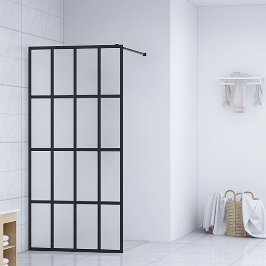 vidaXL Walk-in Suihkun seinäke karkaistu huurrelasi 118x190 cm