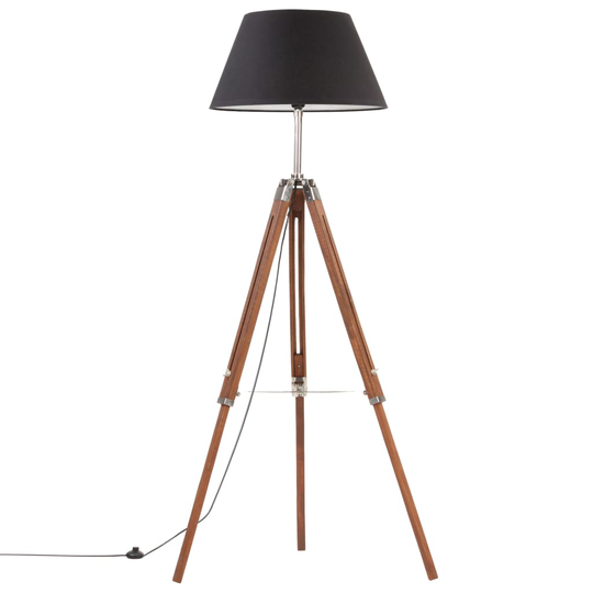 vidaXL Kolmijalkavalaisin hunajanruskea ja musta täysi tiikki 141 cm