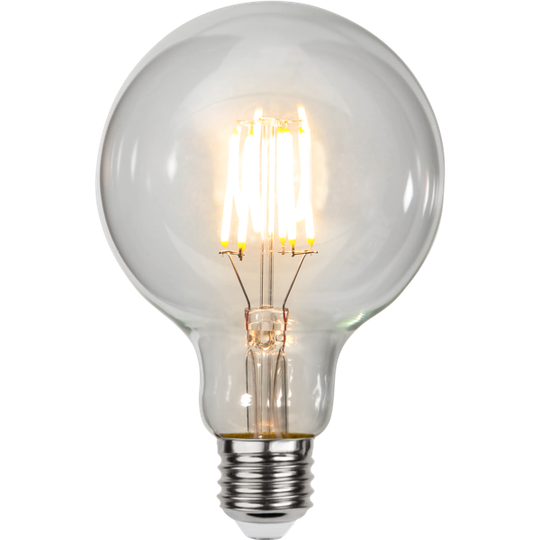 E27 globlampa 95mm LED 4,7W (Läpinäkyvä)