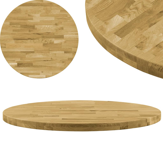 vidaXL Pöytälevy kiinteä tammipuu pyöreä 44 mm 400 mm