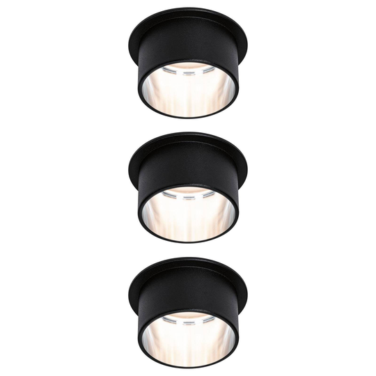 Paulmann Gil -LED-uppovalo mattamusta/rauta 3 kpl