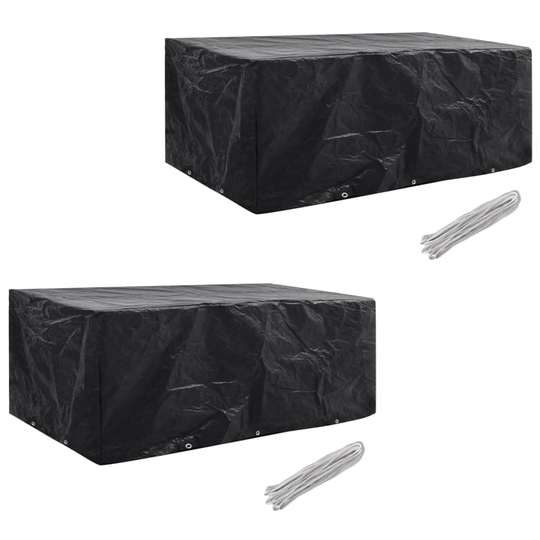 vidaXL Puutarhahuonekalujen suojat 2 kpl 10 purjerengasta 229x113 cm