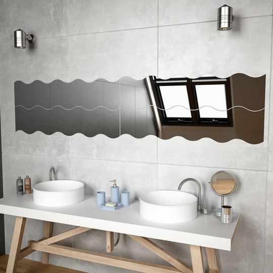 vidaXL Seinäpeilit 4 kpl 110x23 cm aalto lasi