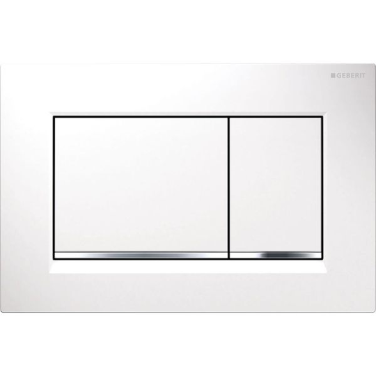 Geberit Sigma 30 Huuhtelulevy kaksoishuuhtelu Valkoinen/kromi