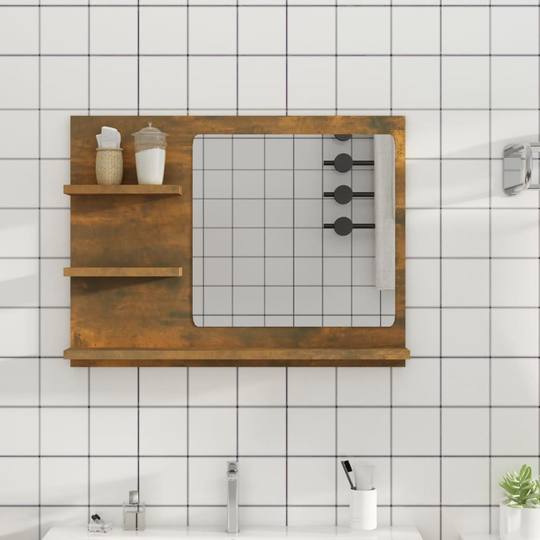 vidaXL Kylpyhuoneen peili savutammi 60x10,5x45 cm tekninen puu