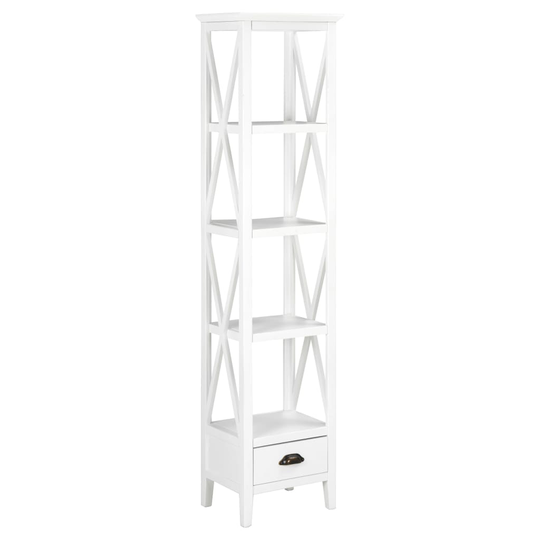 vidaXL Kirjahylly 1 laatikolla valkoinen 40x30x170 cm MDF