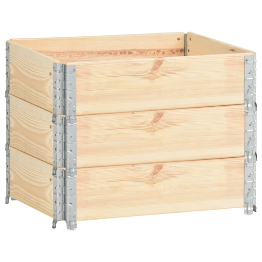 vidaXL Kuormalavan reunukset 3 kpl 60x80 cm täysi mänty
