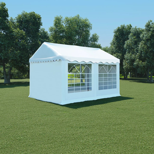 vidaXL Puutarhakatos PVC 3x4 m Valkoinen (43759+43775)