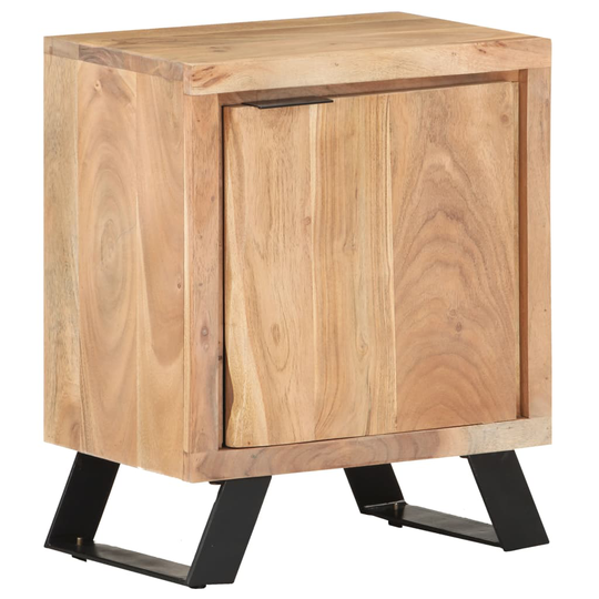 vidaXL Yöpöytä 40x30x50 cm täysi akaasiapuu luonnolliset puureunat