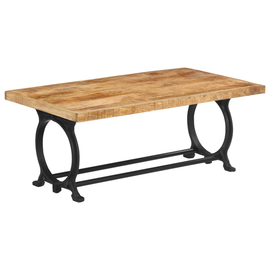 vidaXL Ruokailutilan penkki täysi mangopuu ja valurauta 110x45x47 cm