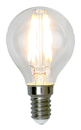 E14 klotlampa LED 5W dimbar (Läpinäkyvä)