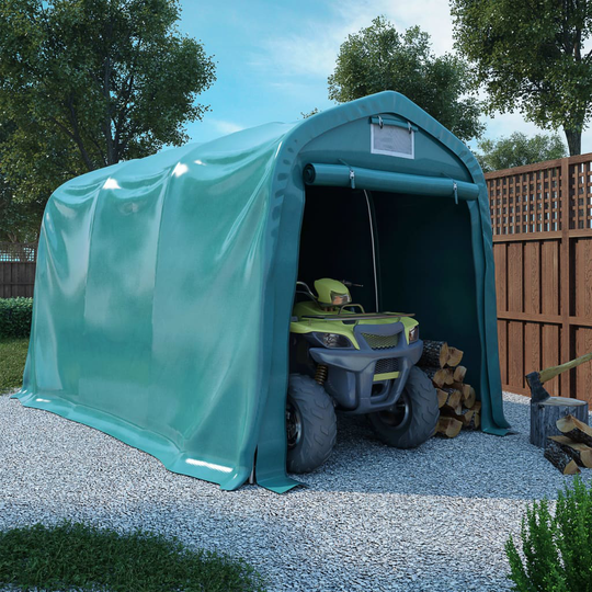 vidaXL Autotalliteltta PVC 2,4x3,6 m vihreä