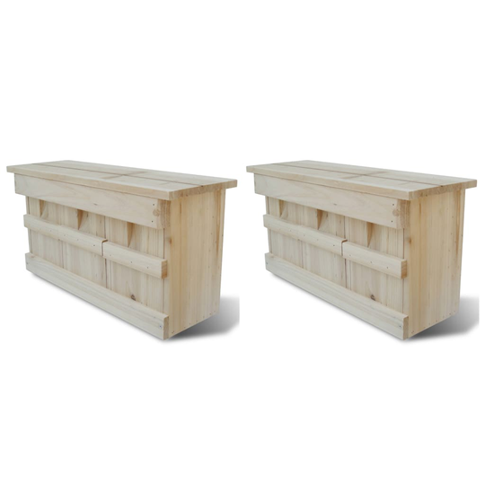 vidaXL Varpusen pesälaatikko 2 kpl puu 44x15,5x21,5 cm