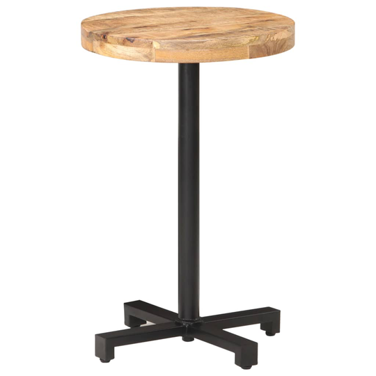 vidaXL Bistropöytä pyöreä Ø50x75 cm karkea mangopuu