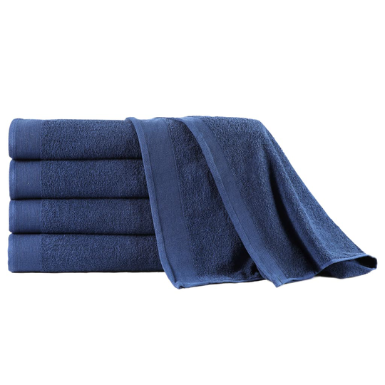 vidaXL Kylpypyyhesetti 5 kpl puuvilla 450 g/m² 100x150cm laivastonsin.