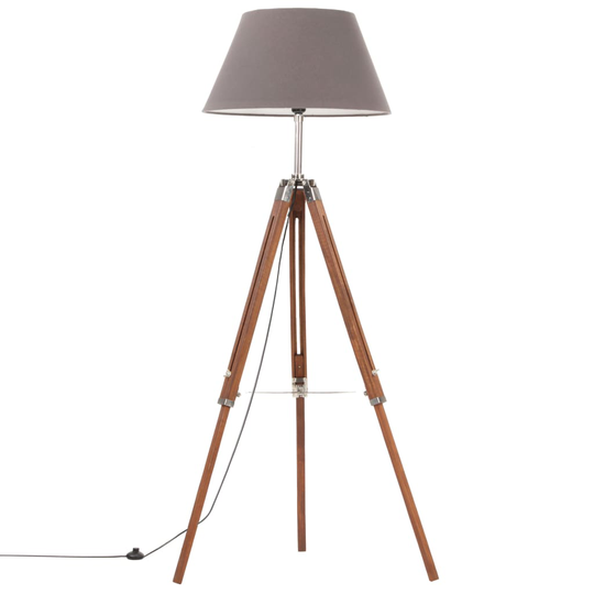 vidaXL Kolmijalkavalaisin hunajanruskea ja harmaa täysi tiikki 141 cm