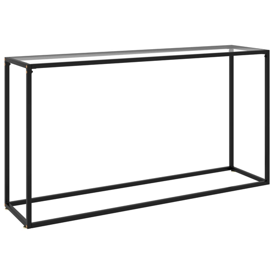 vidaXL Konsolipöytä läpinäkyvä 140x35x75 cm karkaistu lasi