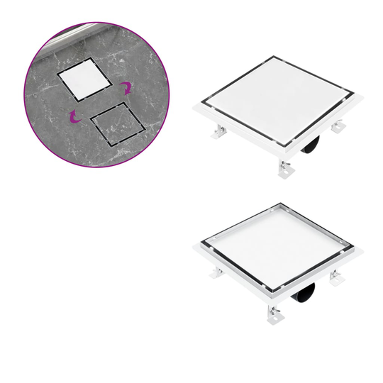 vidaXL Suihkukaivo 2-in-1 kansi 20x20 cm ruostumaton teräs