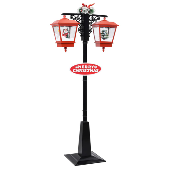 vidaXL Jouluinen katuvalaisin joulupukilla musta ja pun. 188 cm PVC