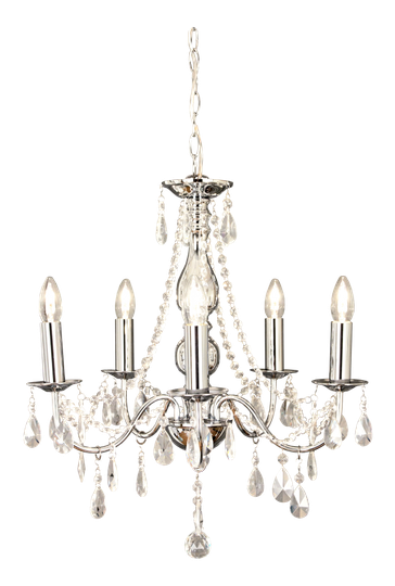 GRANVILLE chandelier chrome / clear (Kromattu / kiiltävä)