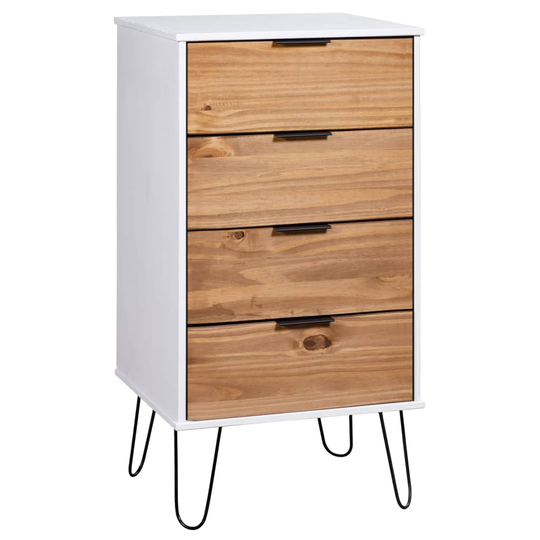 vidaXL Laatikosto vaalea puu/valkoinen 45x39,5x90,3 cm mänty