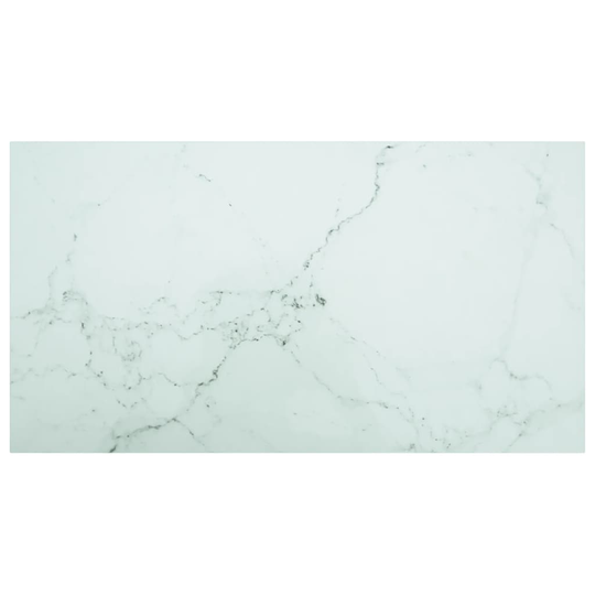 vidaXL Pöytälevy valkoinen 120x65 cm 8 mm karkaistu lasi marmorikuvio