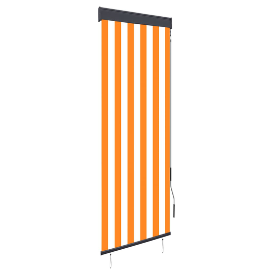 vidaXL Ulkorullaverho 60x250 cm valkoinen ja oranssi