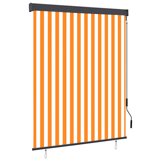 vidaXL Ulkorullaverho 140x250 cm valkoinen ja oranssi