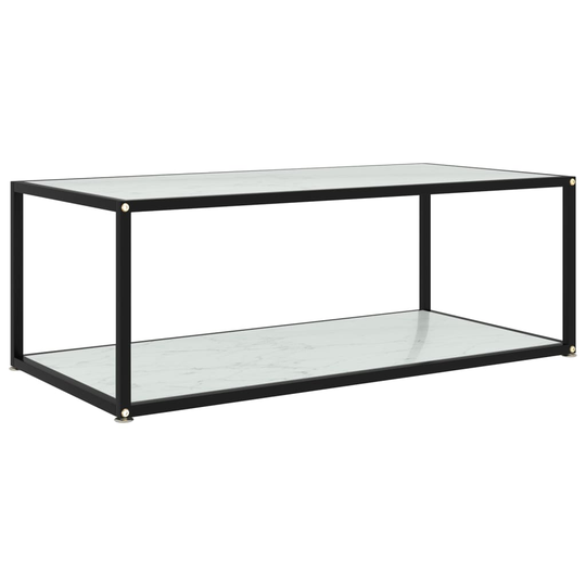 vidaXL Sohvapöytä valkoinen 100x50x35 cm karkaistu lasi