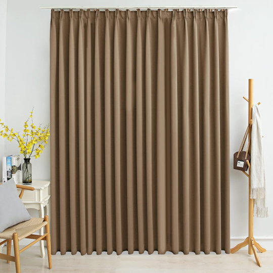 vidaXL Pimennysverho koukuilla ruskeanharmaa 290x245 cm