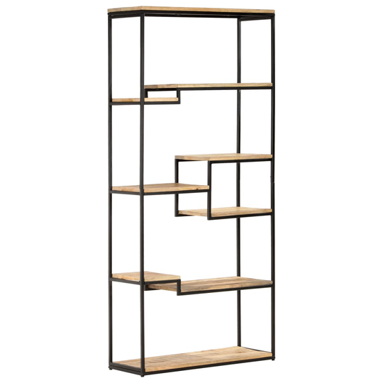 vidaXL Kirjahylly 80x30x180 cm karkea mangopuu