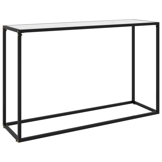 vidaXL Konsolipöytä valkoinen 120x35x75 cm karkaistu lasi