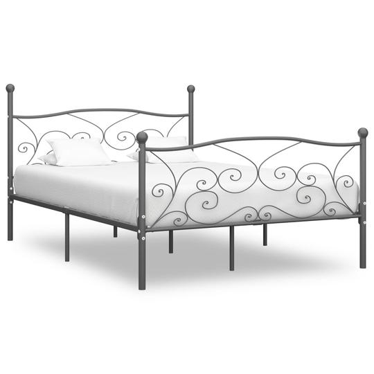 vidaXL Sängynrunko harmaa metalli 200x200 cm