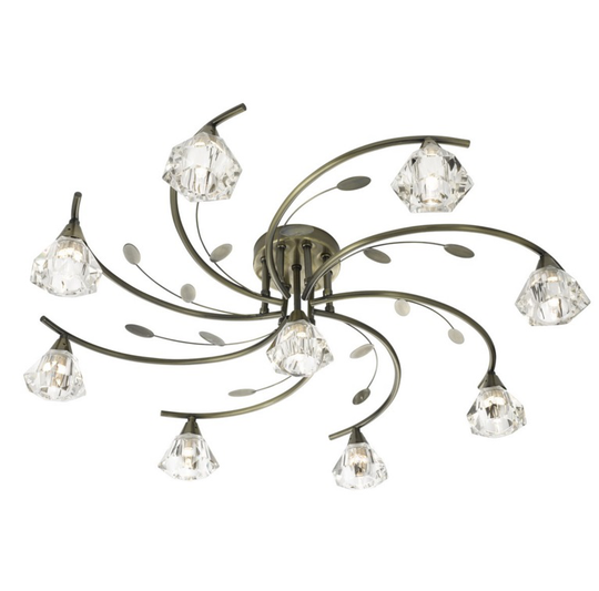 Sierra 9 ceiling light (antiikki messinki)