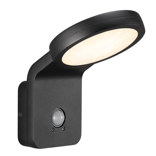 LED-ulkoseinävalaisin Marina, IR-anturi, musta