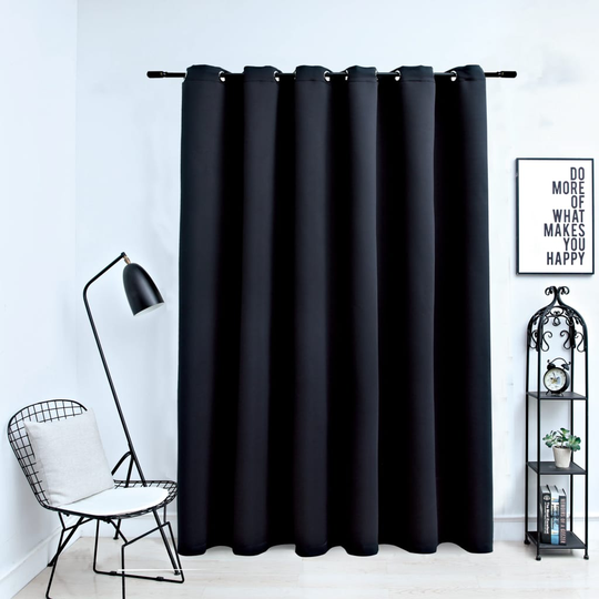 vidaXL Pimennysverho metallirenkailla musta 290x245 cm