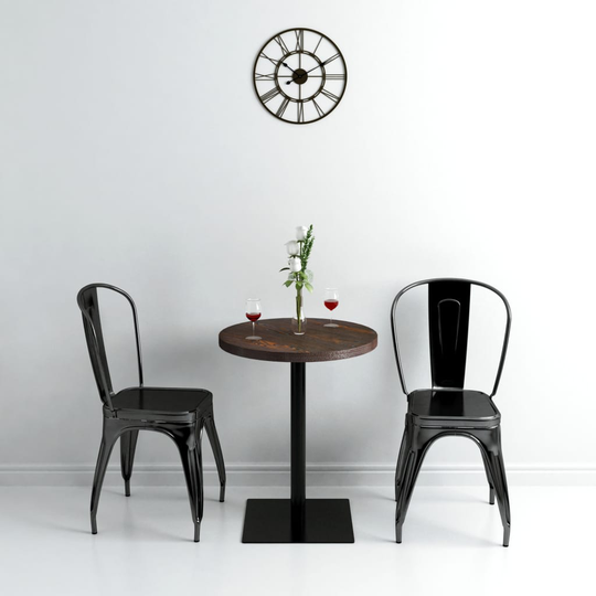 vidaXL Bistropöytä MDF ja teräs pyöreä 60x75 cm tumma tuhka