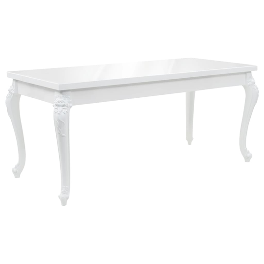 vidaXL Ruokapöytä 179x89x81 cm korkeakiilto valkoinen