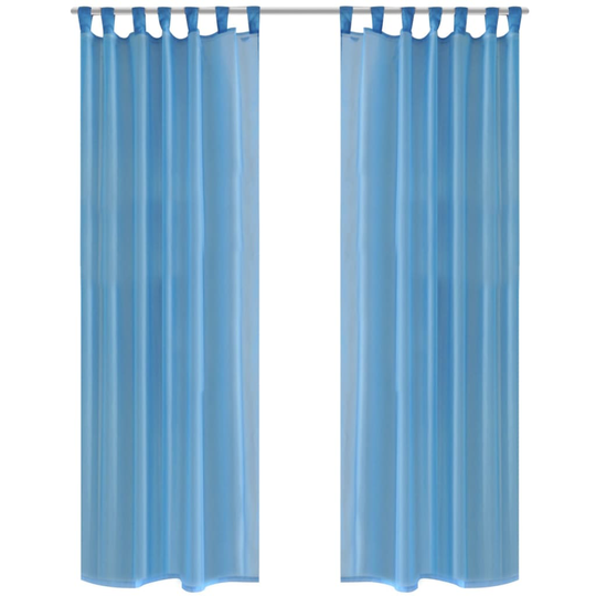 Turkoosit Sheer Verhot 140 x 245 cm 2 kpl